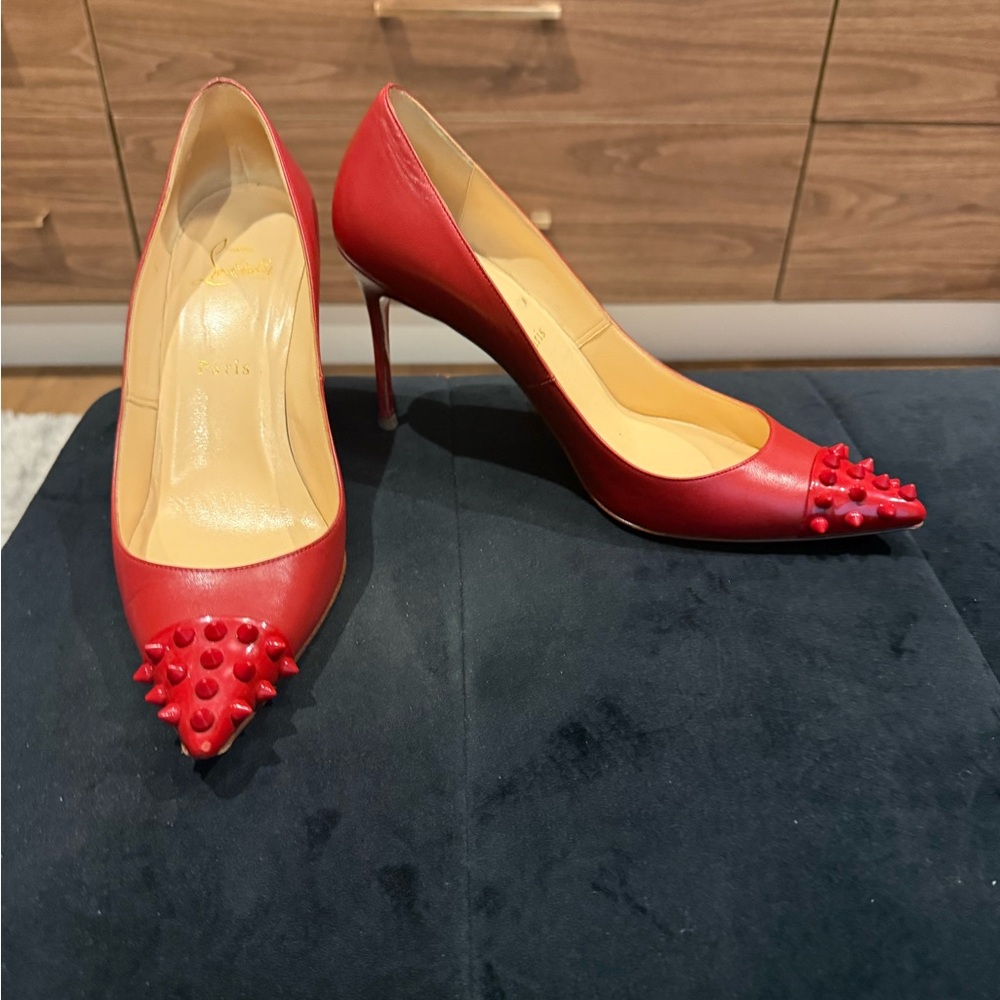 Christian Louboutin Red Studded Heels